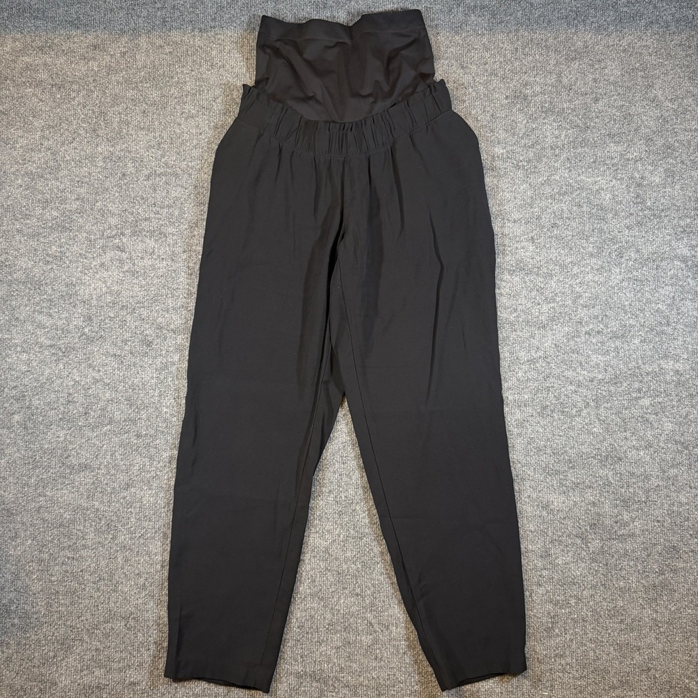 Sonoma Maternity Relaxed Straight Leg Black Pants Women's S Full Panel Stretch